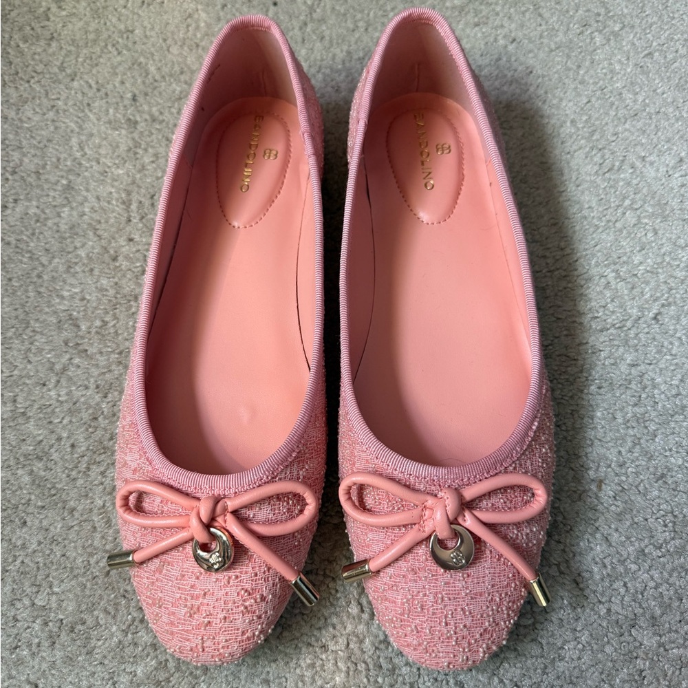 Bandolino Pink Flats with Bow Detail